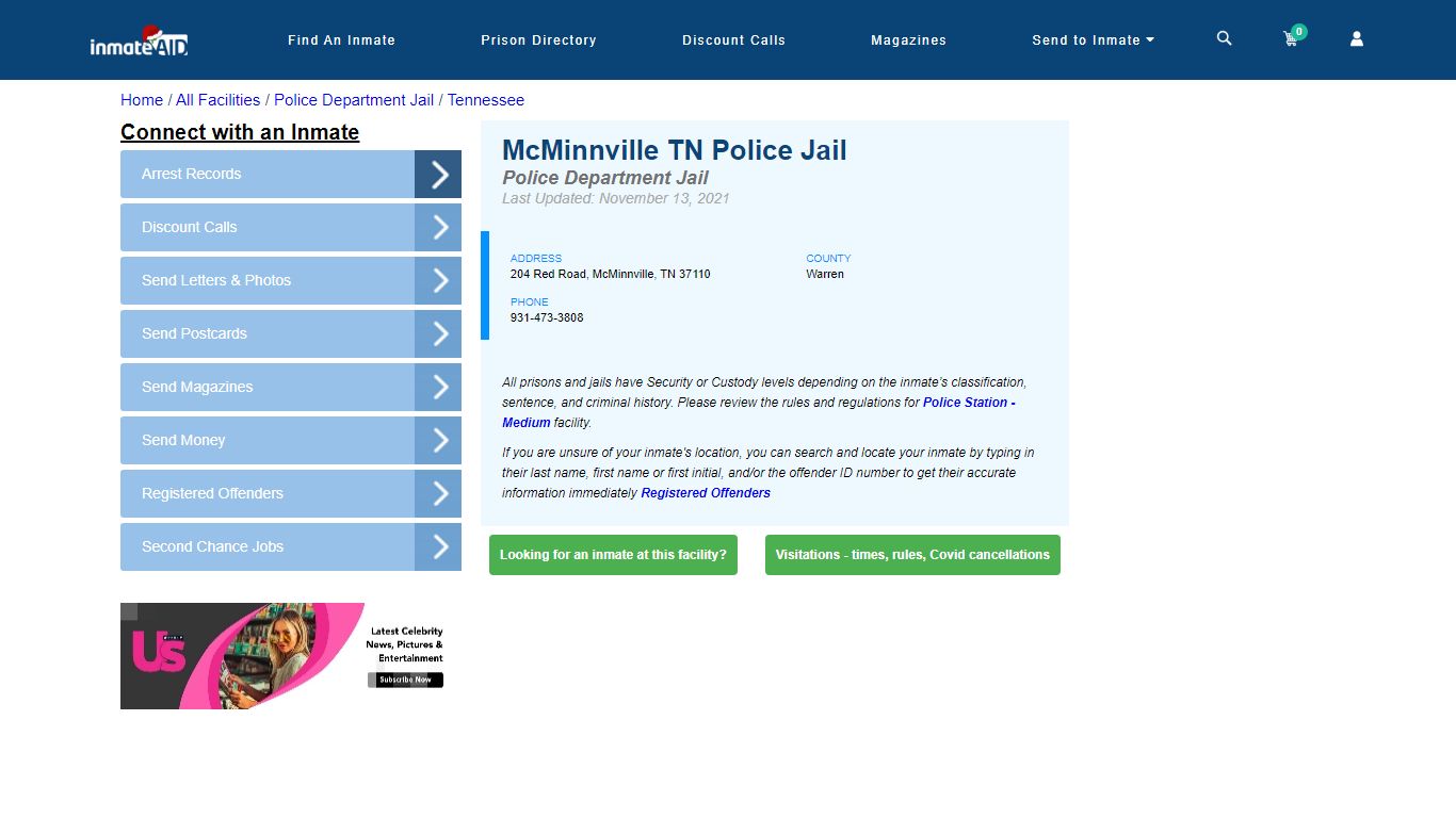 McMinnville TN Police Jail & Inmate Search - McMinnville, TN